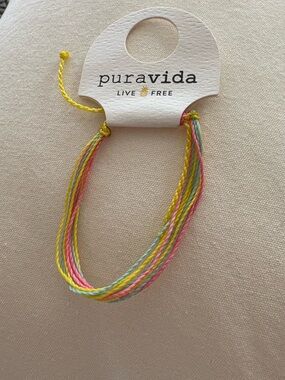Pura Vida Yellow Pink Green Blue Braided Bracelet